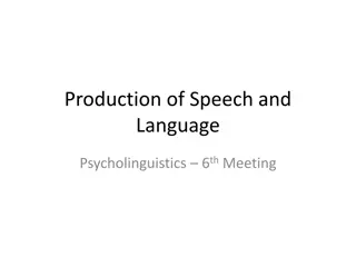 Speech Production and Language Errors