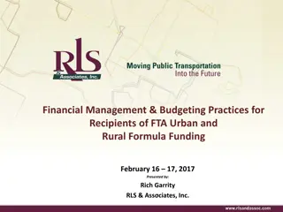 Financial Management & Budgeting Practices for FTA Formula Funding