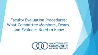 Faculty Evaluation Procedures: Committee Structures and Purpose Overview