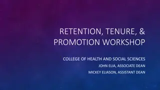 Faculty Retention, Tenure, and Promotion Workshop Guidelines