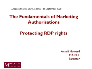 European Pharma Law Academy: The Fundamentals of Marketing Authorisations & Protecting RDP Rights