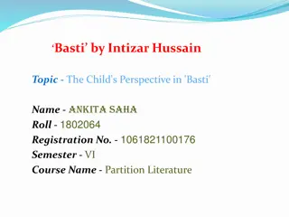 The Child's Perspective in 'Basti' by Intizar Hussain