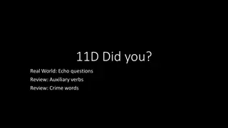 Echo Questions and Auxiliary Verbs in English Grammar