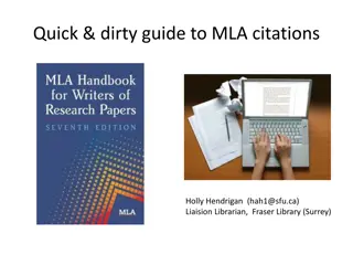 MLA Citations Quick Guide by Holly Hendrigan