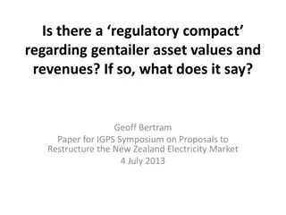 Regulatory Compact Concerning Gentailer Asset Values and Revenues