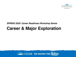 Spring 2020 Career Readiness Workshop Series for Career and Major Exploration