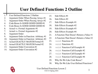 User-Defined Functions and Code Reuse