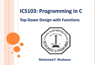 Introduction to Programming in C: Top-Down Design with Functions