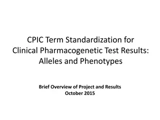 Standardization Project for Clinical Pharmacogenetic Test Results