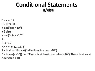 Conditional Statements, Loops, and Functions in R