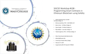 Programming Smart Contracts in Ethereum Blockchain Workshop at SIGCSE 2019