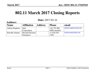 Summary of IEEE 802.11 March 2017 Closing Reports