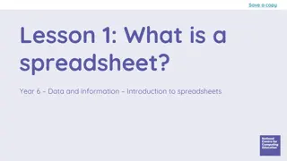 Introduction to Spreadsheets: Understanding Data Organisation