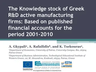 Knowledge Stock of Greek R&D Active Manufacturing Firms