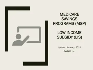 Medicare Savings Programs (MSP) and Low-Income Subsidy (LIS)