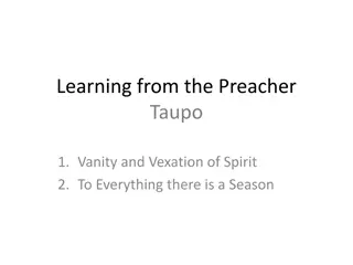 Lessons from the Preacher: Vanity, Seasons, and Wisdom