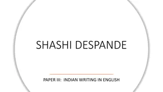 Salient Features of Shashi Deshpande's Indian Writing in English