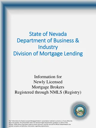 Nevada Department of Business & Industry Division of Mortgage Lending Information