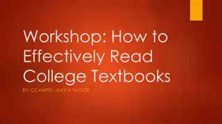 College Textbook Reading Strategies Workshop