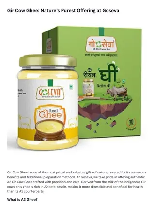 Gir Cow Ghee Nature’s Purest Offering at Goseva