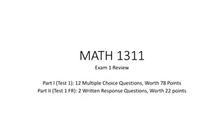 Math Exam Review and Calculations