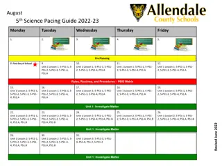 Science Pacing Guide 2022-23 Overview