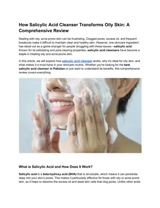 How Salicylic Acid Cleanser Transforms Oily Skin