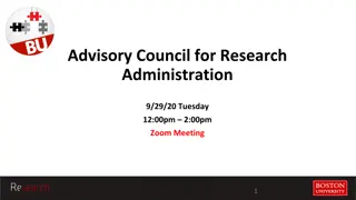 Advisory Council for Research Administration Meeting Highlights