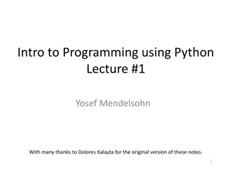 Introduction to Python Programming: Basics and Arithmetic Operations