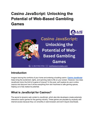 Casino JavaScript_ Unlocking the Potential of Web-Based Gambling Games