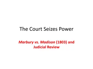 Marbury vs. Madison (1803) and Judicial Review