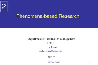 Understanding Phenomena-based Research in Information Management