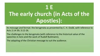 Early Church Message and Format in Acts of the Apostles: Kerygmata by C. H. Dodd