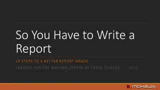 10 Steps to a Better Report Grade: A Comprehensive Guide by Carol Shields