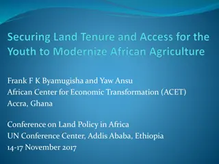 Enhancing Youth Access to Land for Agricultural Transformation in Africa