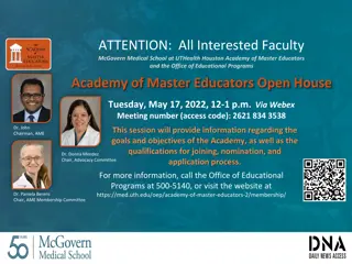 Academy of Master Educators Open House - McGovern Medical School