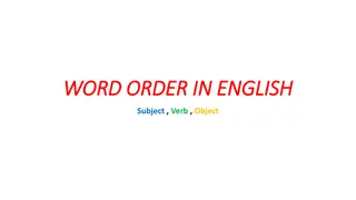 Understanding English Word Order: Subject, Verb, Object