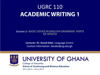 Understanding Parts of Speech in English Grammar with Dr. David Odoi