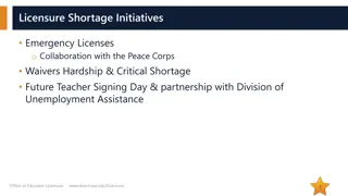 Massachusetts Educator Licensure Initiatives Overview