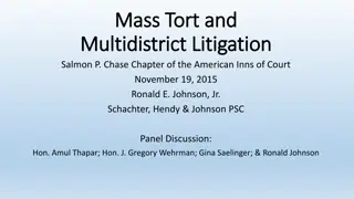 Mass Torts, MDLs, and Class Actions