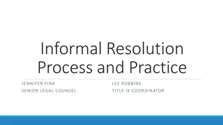 Informal Resolution Process and Practice in Grievance Procedures