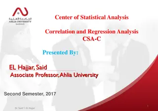 Statistical Analysis: Correlation and Regression Study by Dr. Said T. El Hajjar