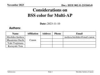 IEEE 802.11-23/1841r0 BSS Color Considerations for Multi-AP Networks