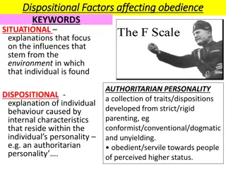 Dispositional Factors in Obedience Behavior