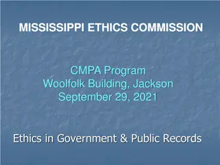 Overview of Mississippi Ethics Commission and Ethics in Government