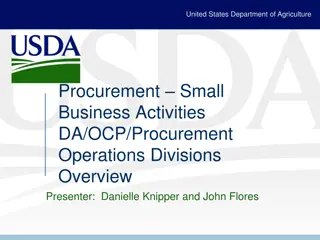 USDA Small Business Activities Overview and Strategies