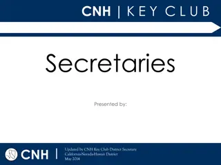 Key Club Secretary Responsibilities and Training Overview