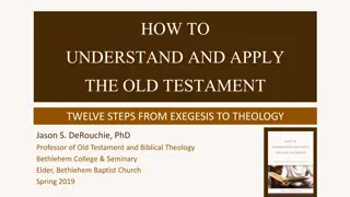 Understanding and Applying the Old Testament: A Journey from Exegesis to Systematic Theology