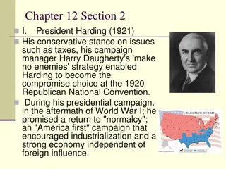 President Harding and His Administration: A Conservative Era in American Politics