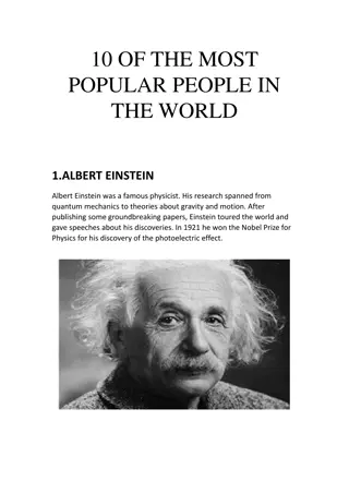 Profiles of Iconic Figures: Albert Einstein, Charlie Chaplin, Mother Teresa, and More